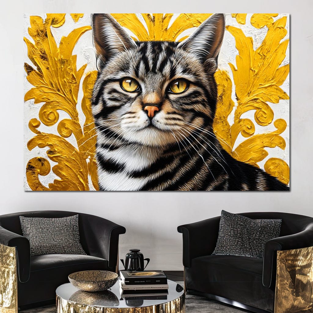 Golden Majesty Feline Portrait - Image 7
