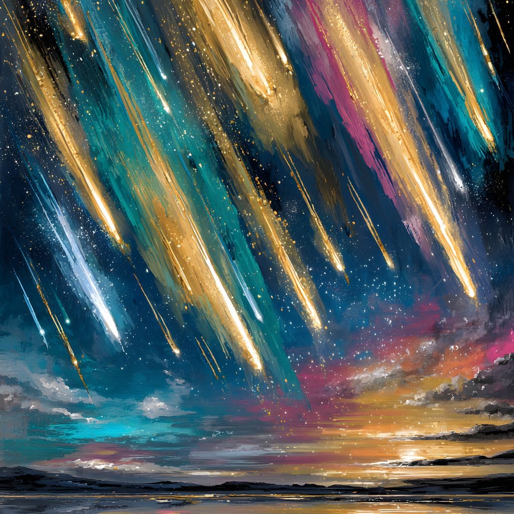 Golden Meteors Over Silent Lake - Image 14