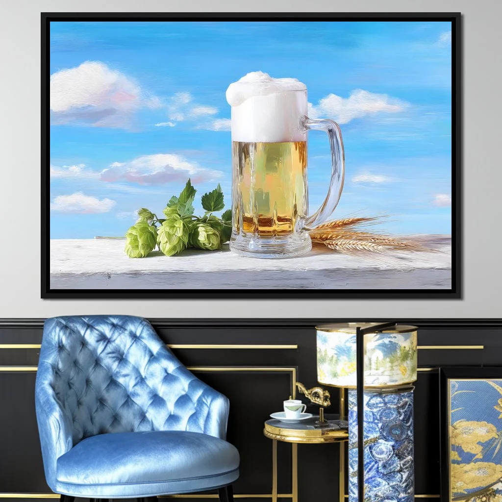 Golden Mug Amidst Summer Clouds