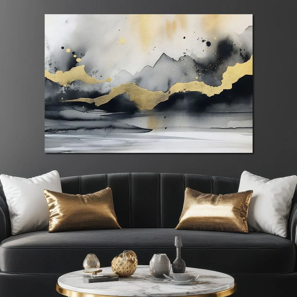 Golden Peaks Abstract Mist - Image 4