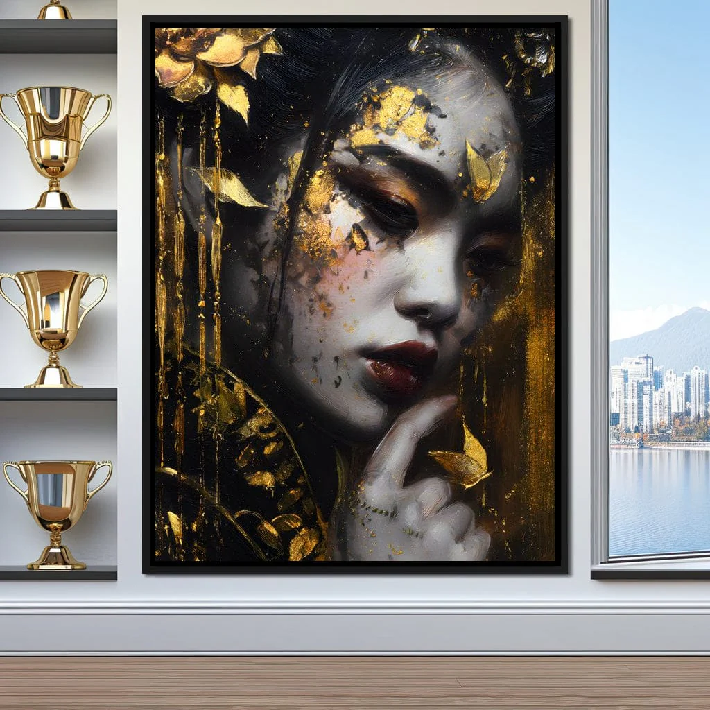 Golden Petal Muse Portrait - Image 8