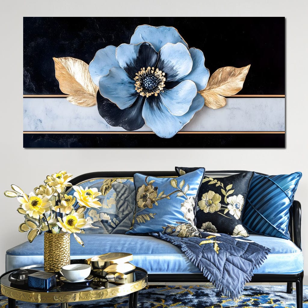 Golden Petals Azure Bloom - Image 5