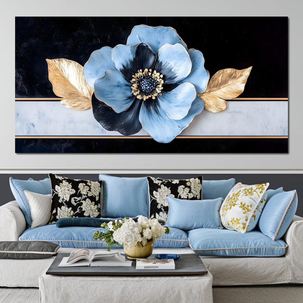 Golden Petals Azure Bloom - Image 6