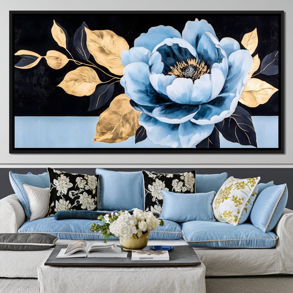 Golden Petals Blue Bloom - Image 2