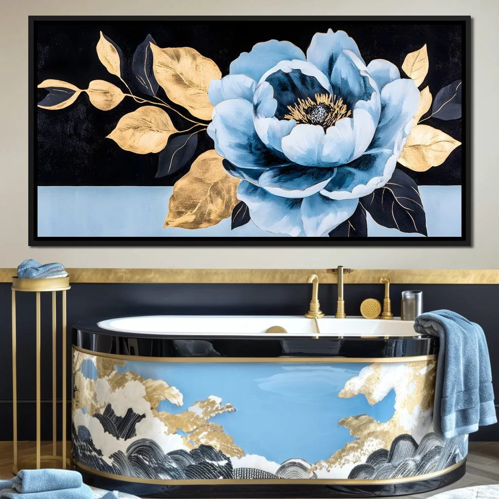 Golden Petals Blue Bloom - Image 3