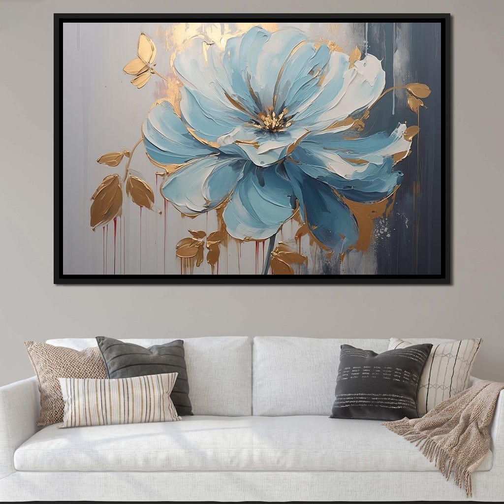 Golden Petals in Turquoise Bloom - Image 2