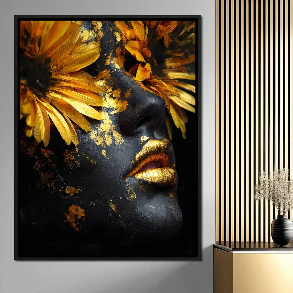 Golden Petals Midnight Muse - Image 8