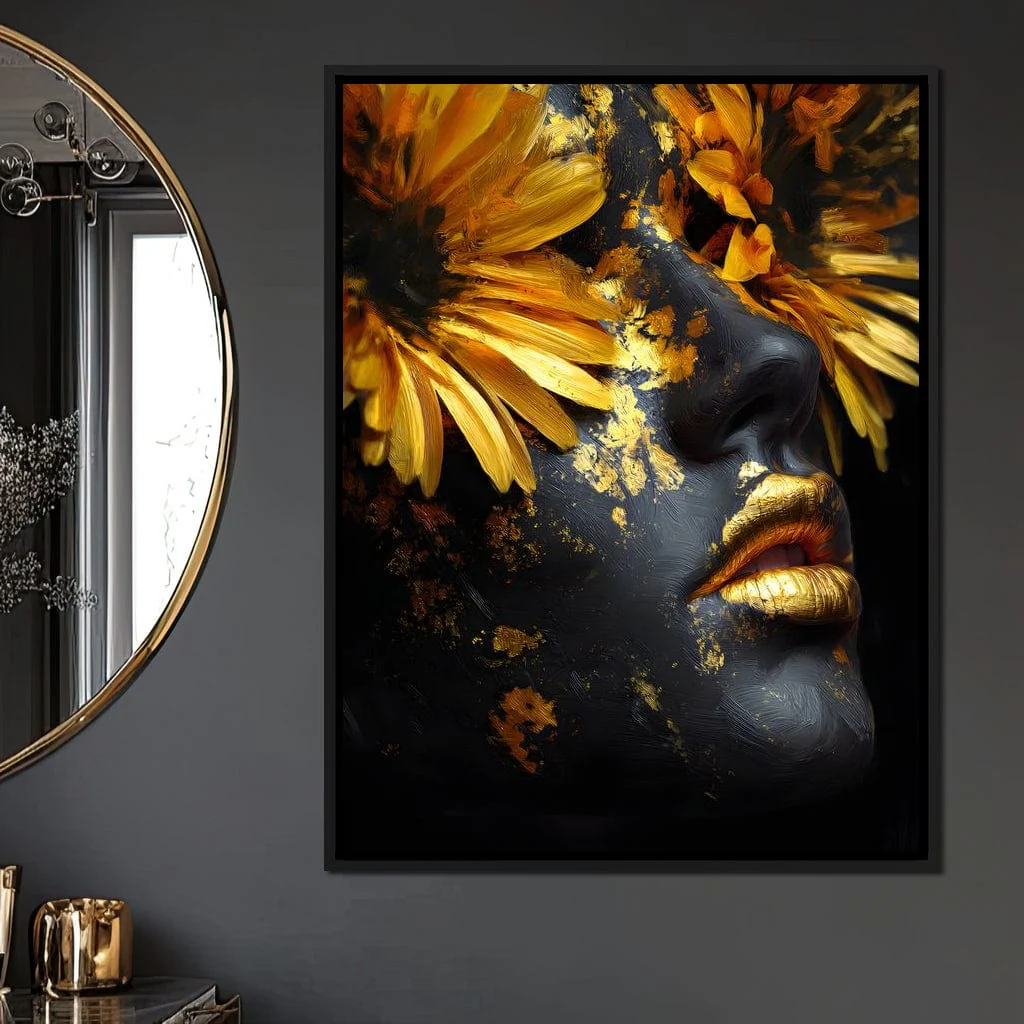 Golden Petals Midnight Muse - Image 9