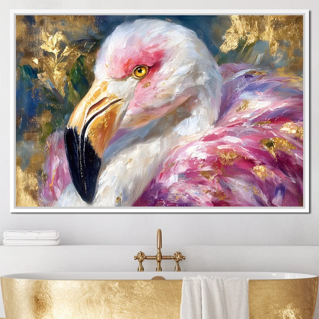 Golden Pink Flamingo Portrait - Image 3