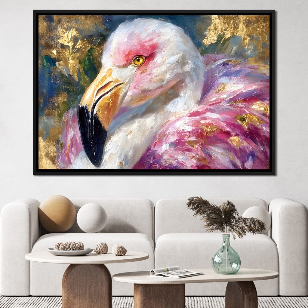 Golden Pink Flamingo Portrait - Image 4
