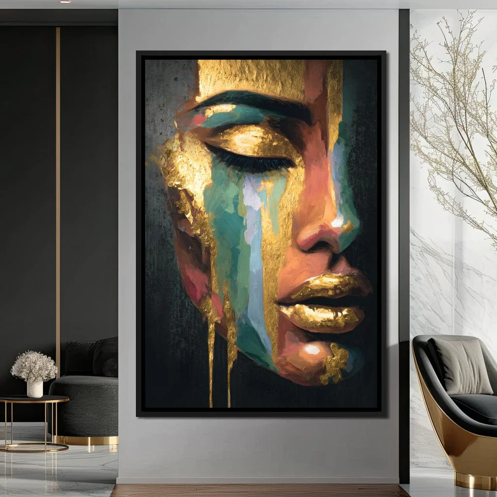 Golden Radiant Abstract Face - Image 12