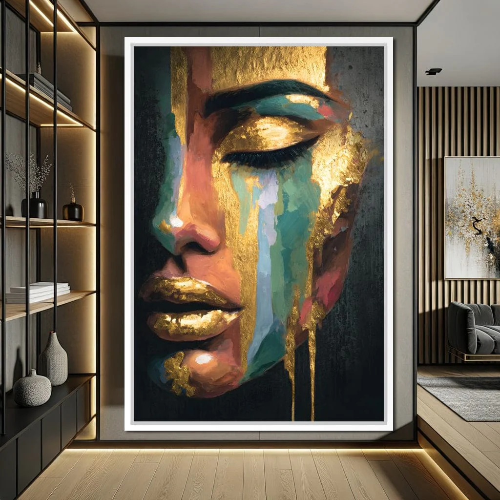 Golden Radiant Abstract Face B - Image 5