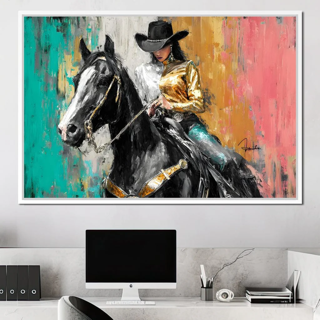Golden Rider on Midnight Steed - Image 10