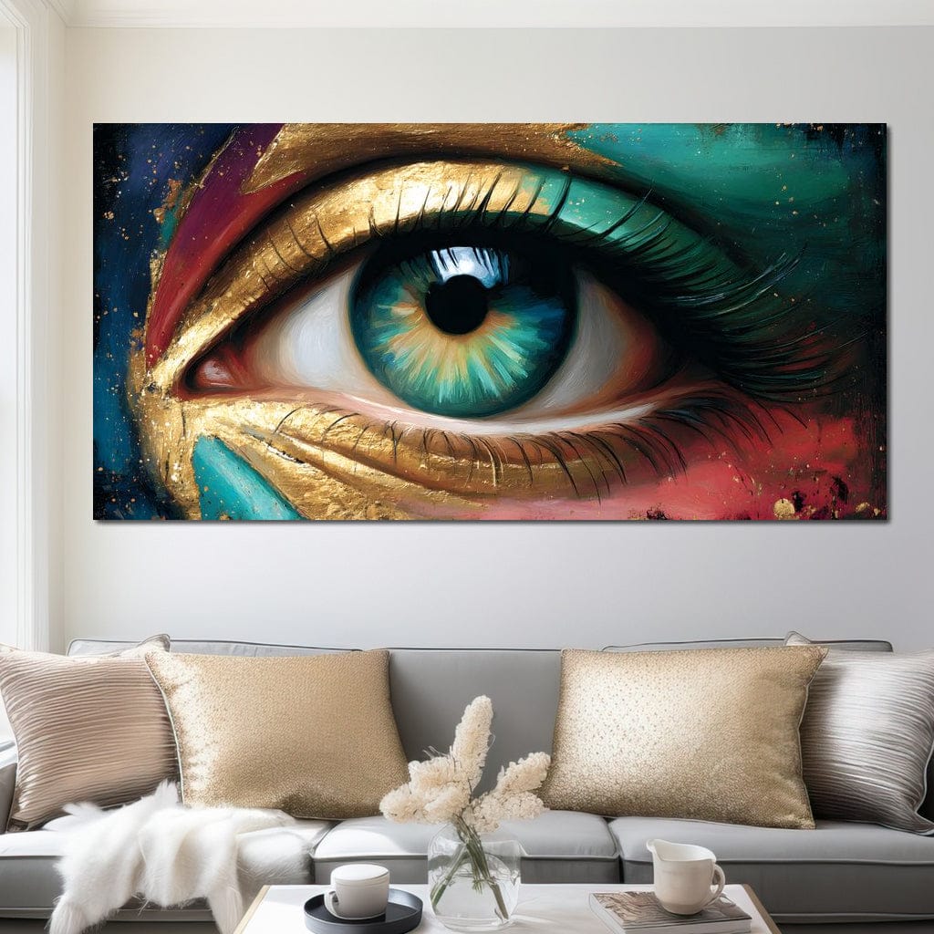 Golden Teal Visionary Eye Portrait - Image 7