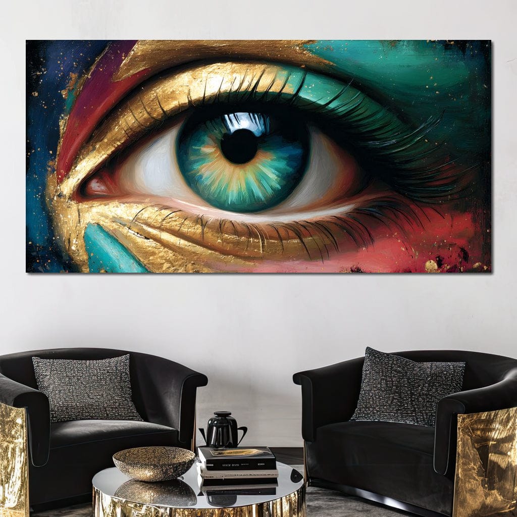 Golden Teal Visionary Eye Portrait - Image 8