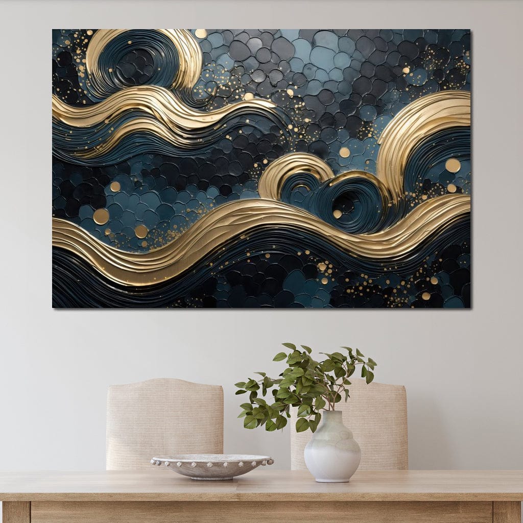 Golden Waves in Abstract Realism - Image 10