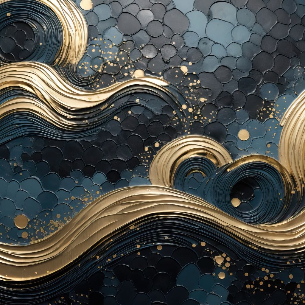 Golden Waves in Abstract Realism - Image 15