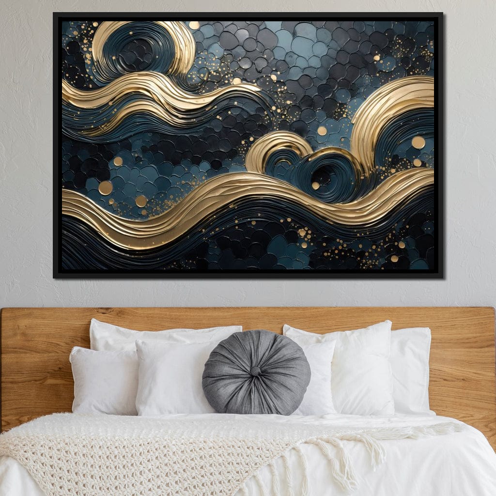 Golden Waves in Abstract Realism - Image 3