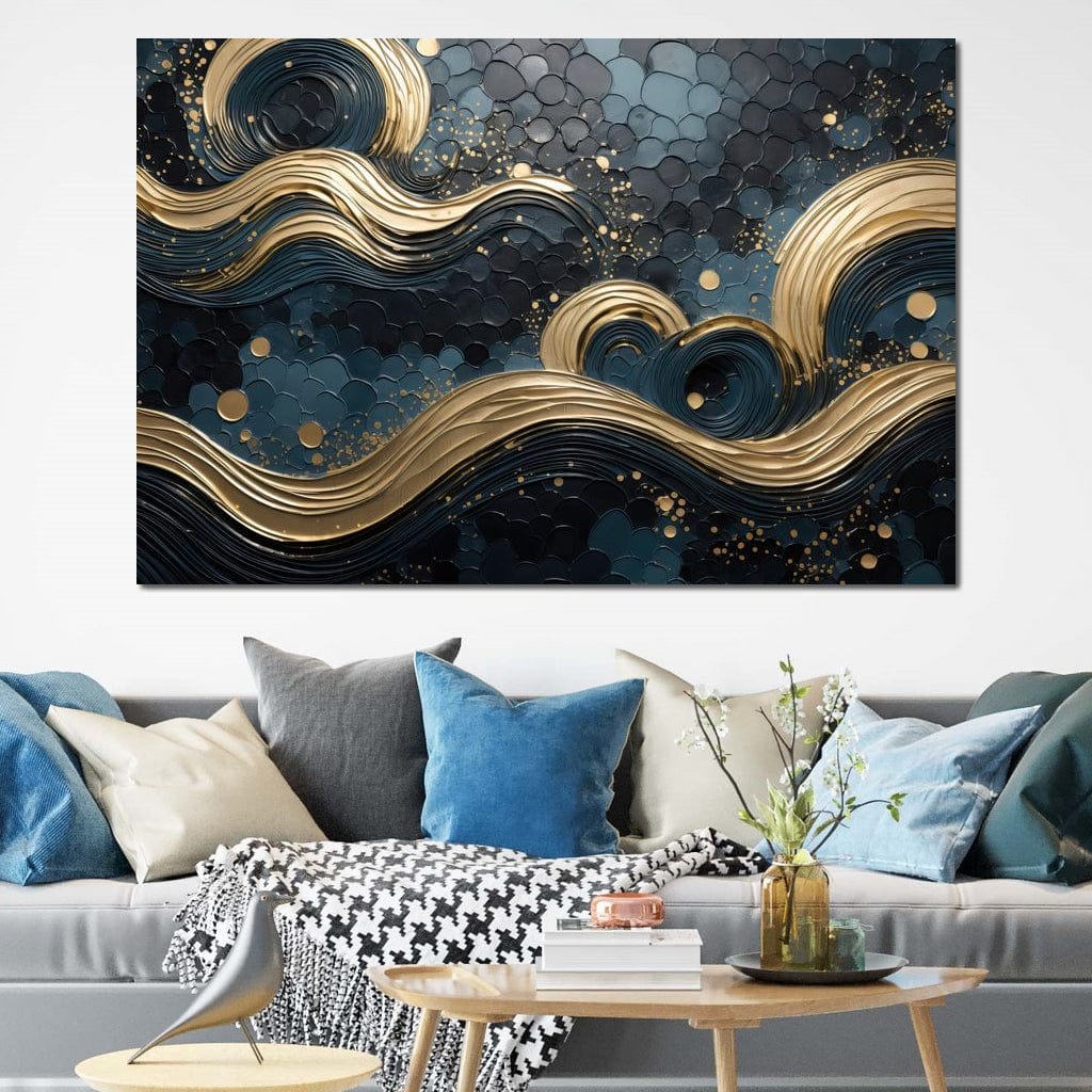 Golden Waves in Abstract Realism - Image 7