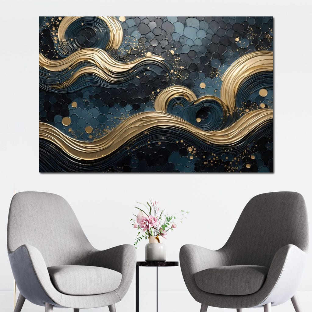 Golden Waves in Abstract Realism - Image 8