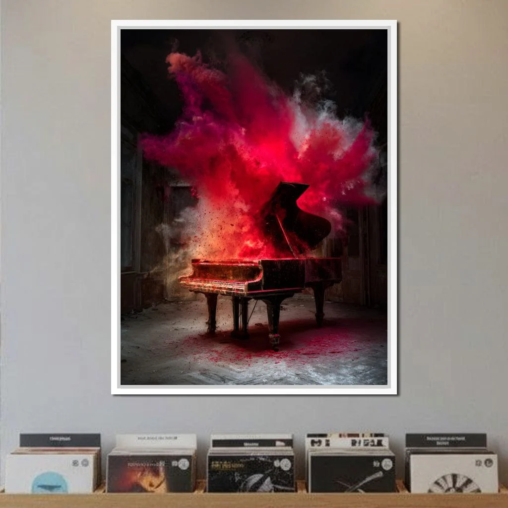 Grand Piano Burst of Vibrant Fire - Image 11