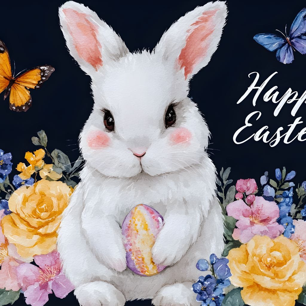 Happy Easter Bunny Watercolor - Image 13