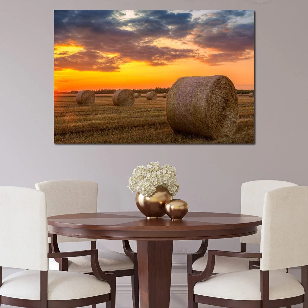 Hay Bales Sunset - Image 6
