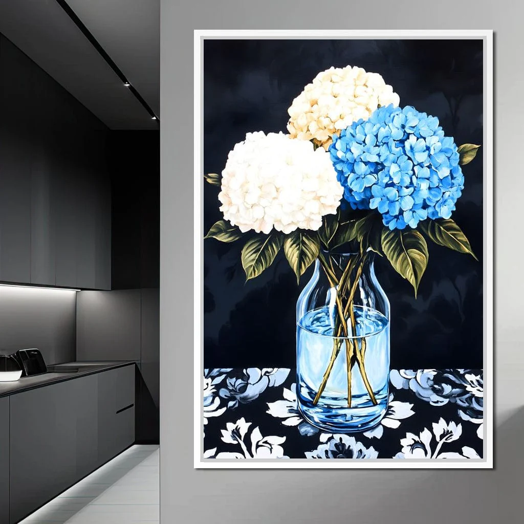 Hydrangea Dream in Glass Vase - Image 2