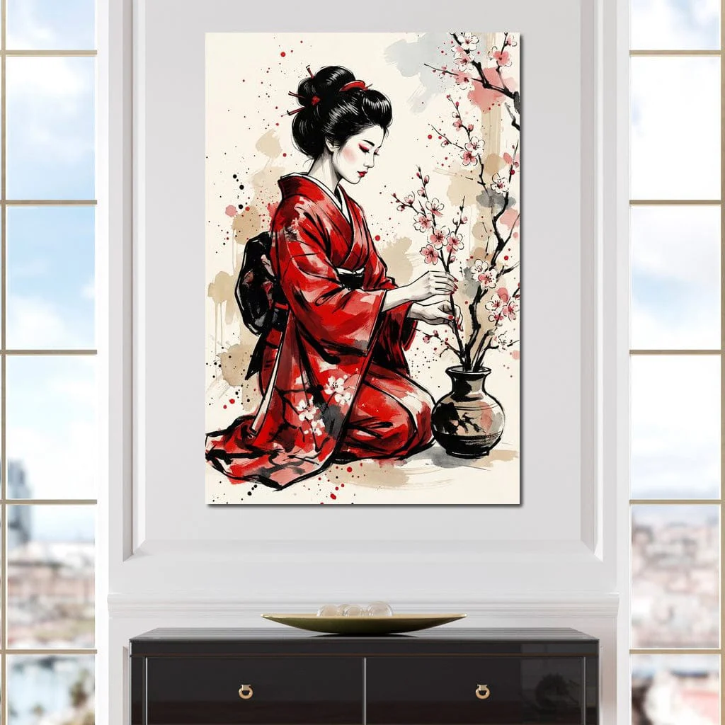 Japanese Woman with Cherry Blossoms - Image 10