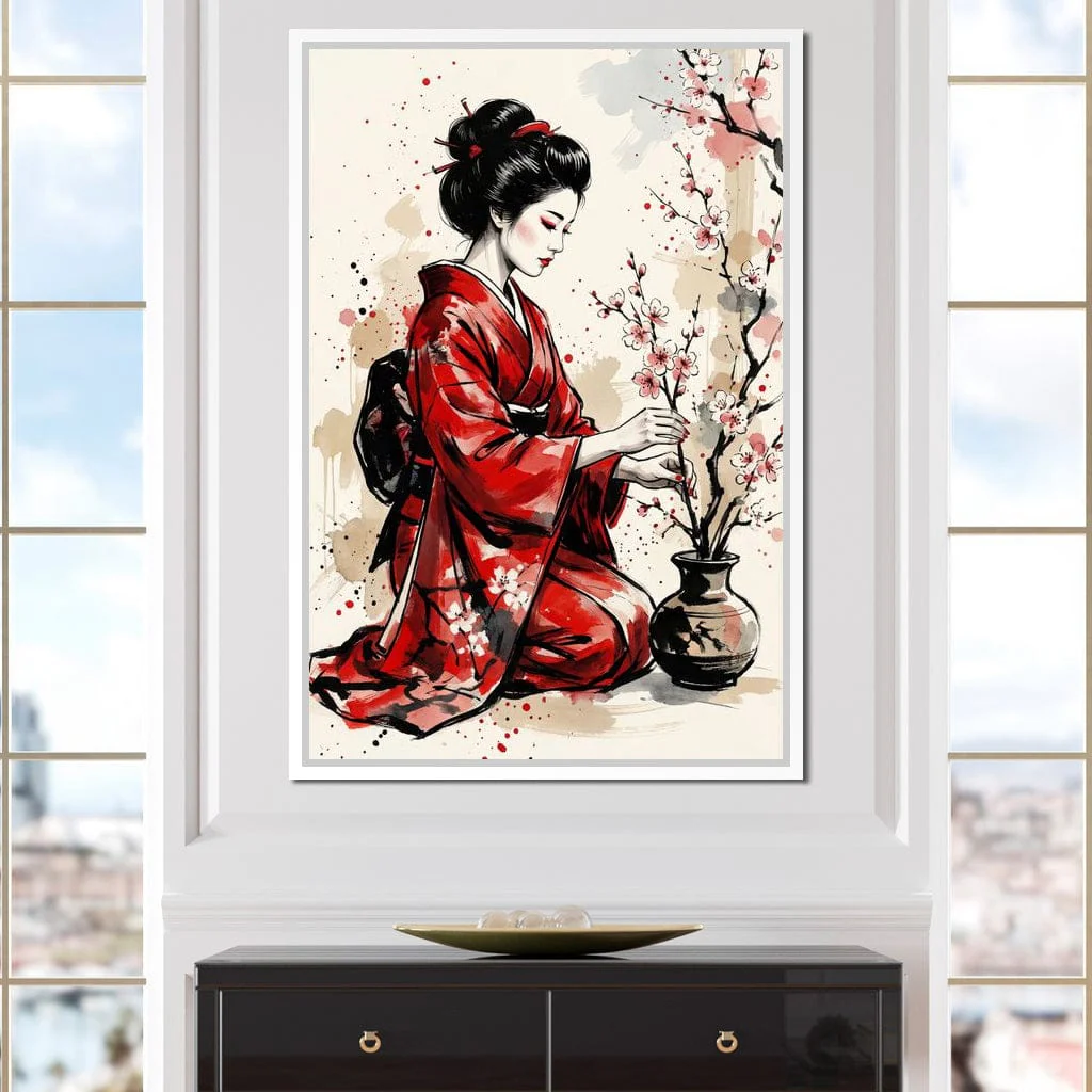 Japanese Woman with Cherry Blossoms - Image 6