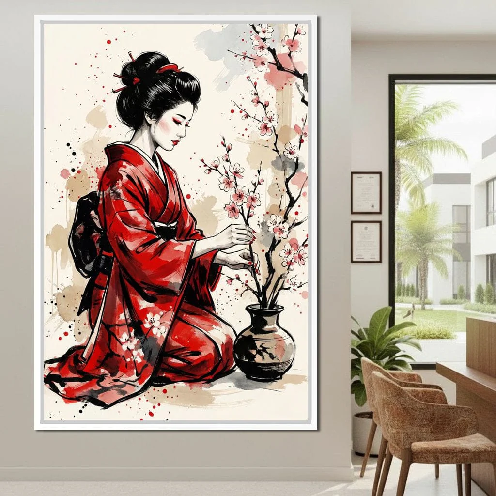Japanese Woman with Cherry Blossoms - Image 7
