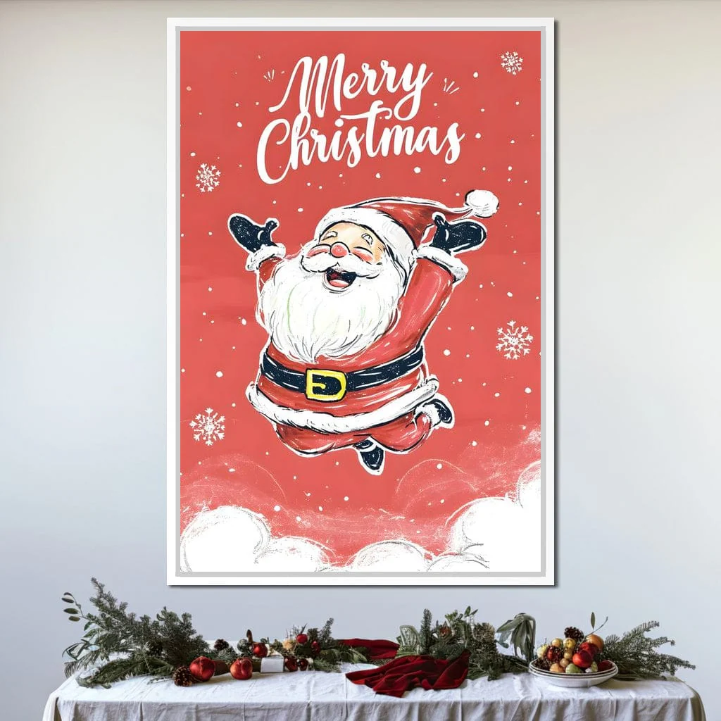 Joyful Santa Snowfall Holiday - Image 3