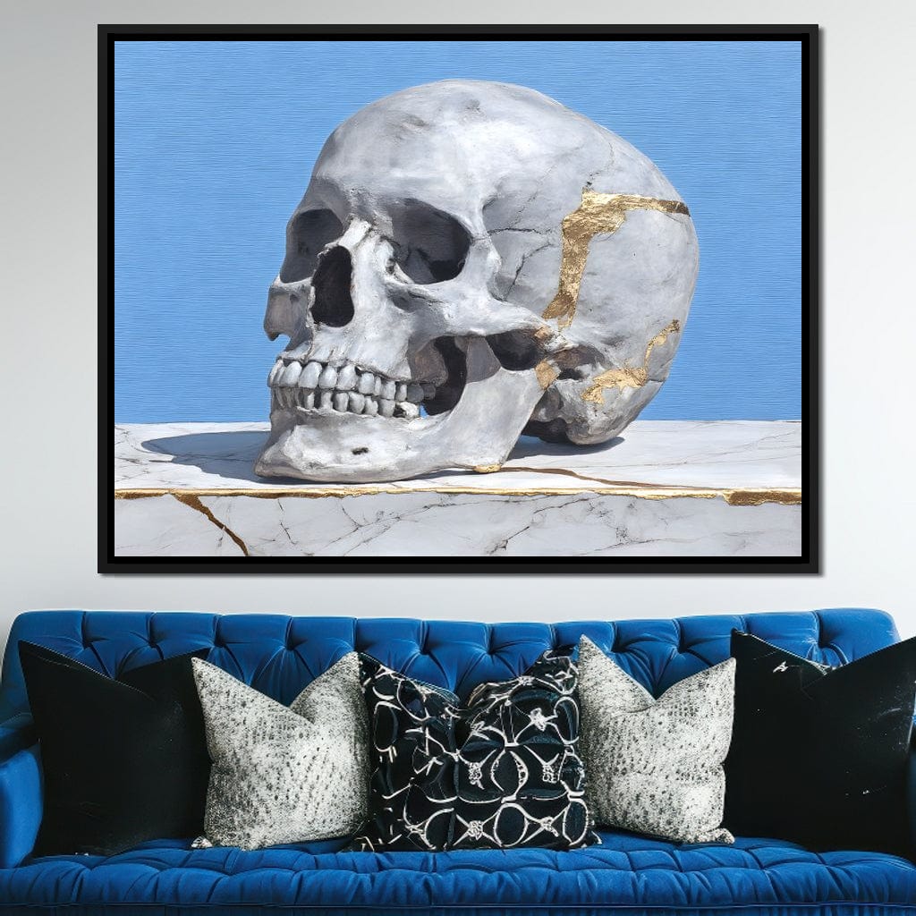 Kintsugi Skull on Marble Stilllife - Image 7