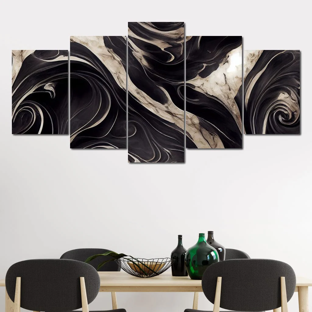 Luxury Abstract Marble in Black & White - Image 2