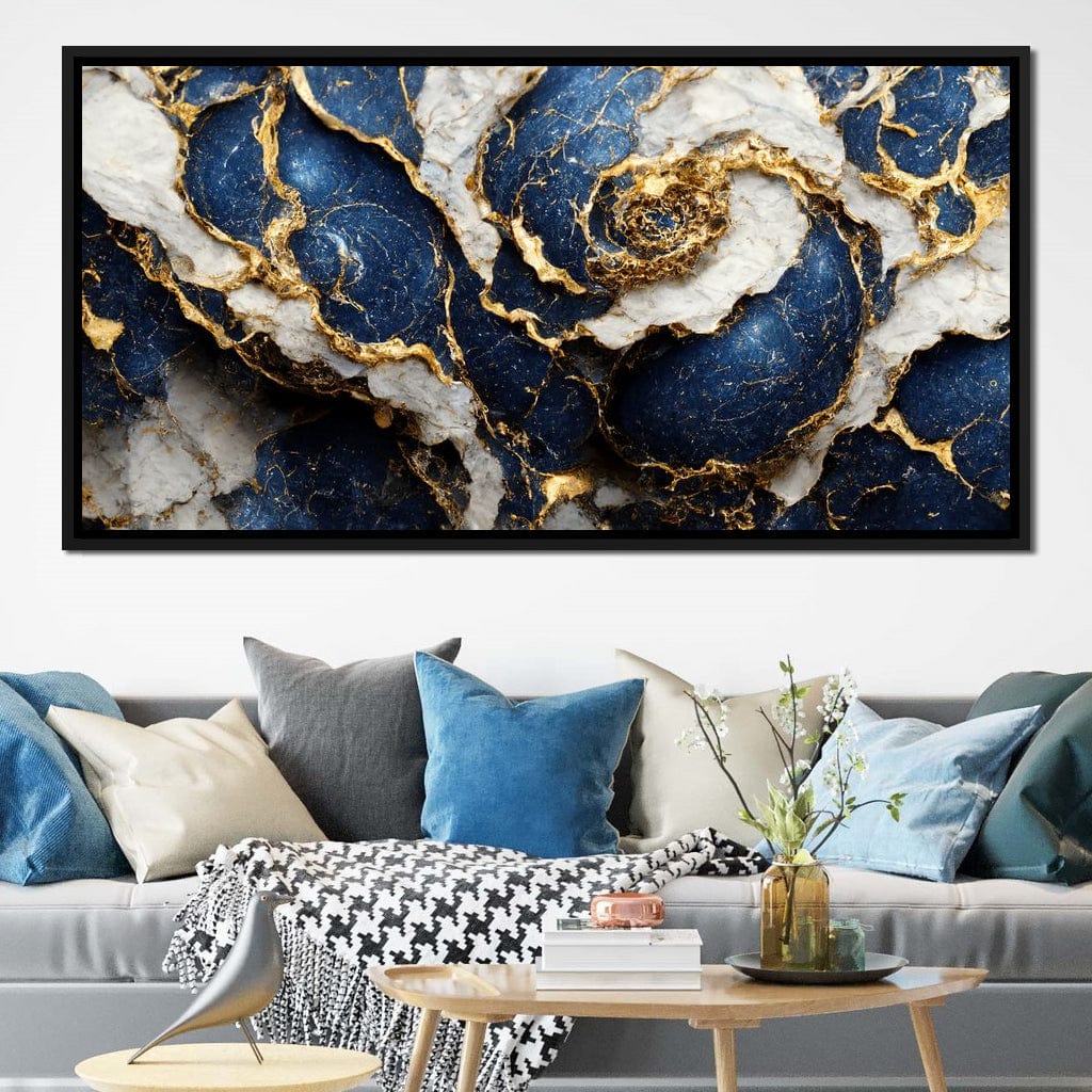 Luxury Abstract Marble in Blue, White & Gold - Image 10