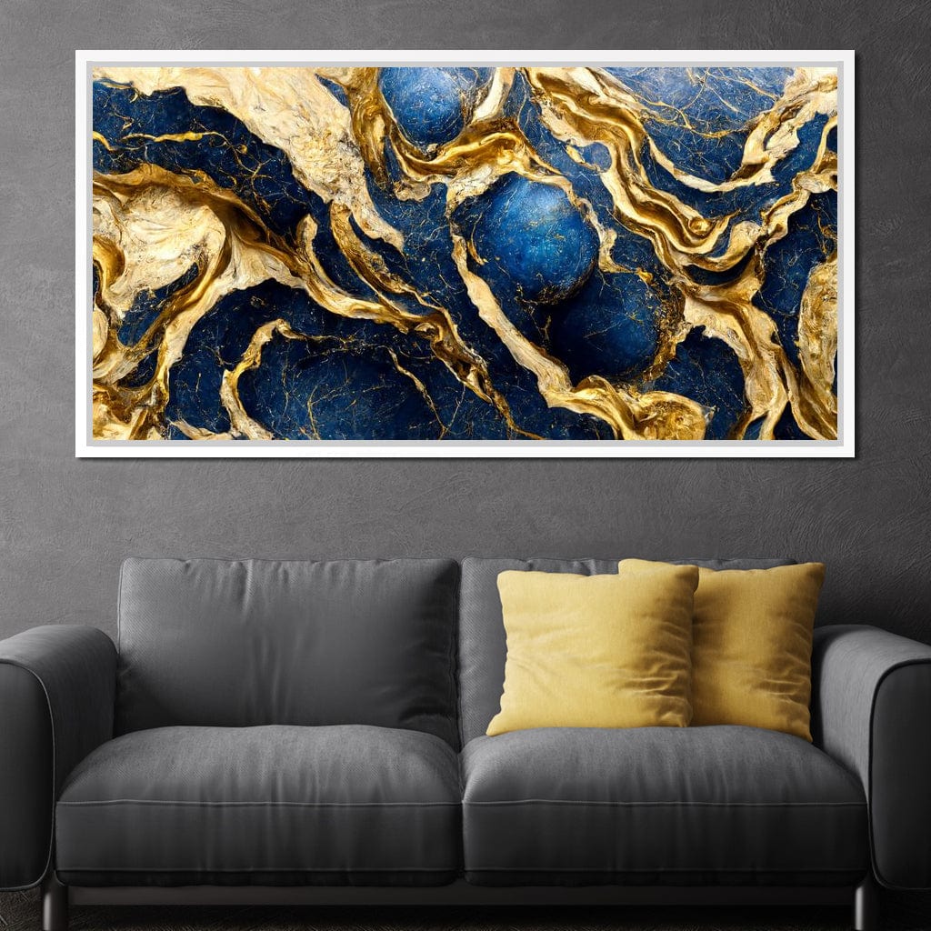 Luxury Abstract Marble in Gold & Blue - Image 6