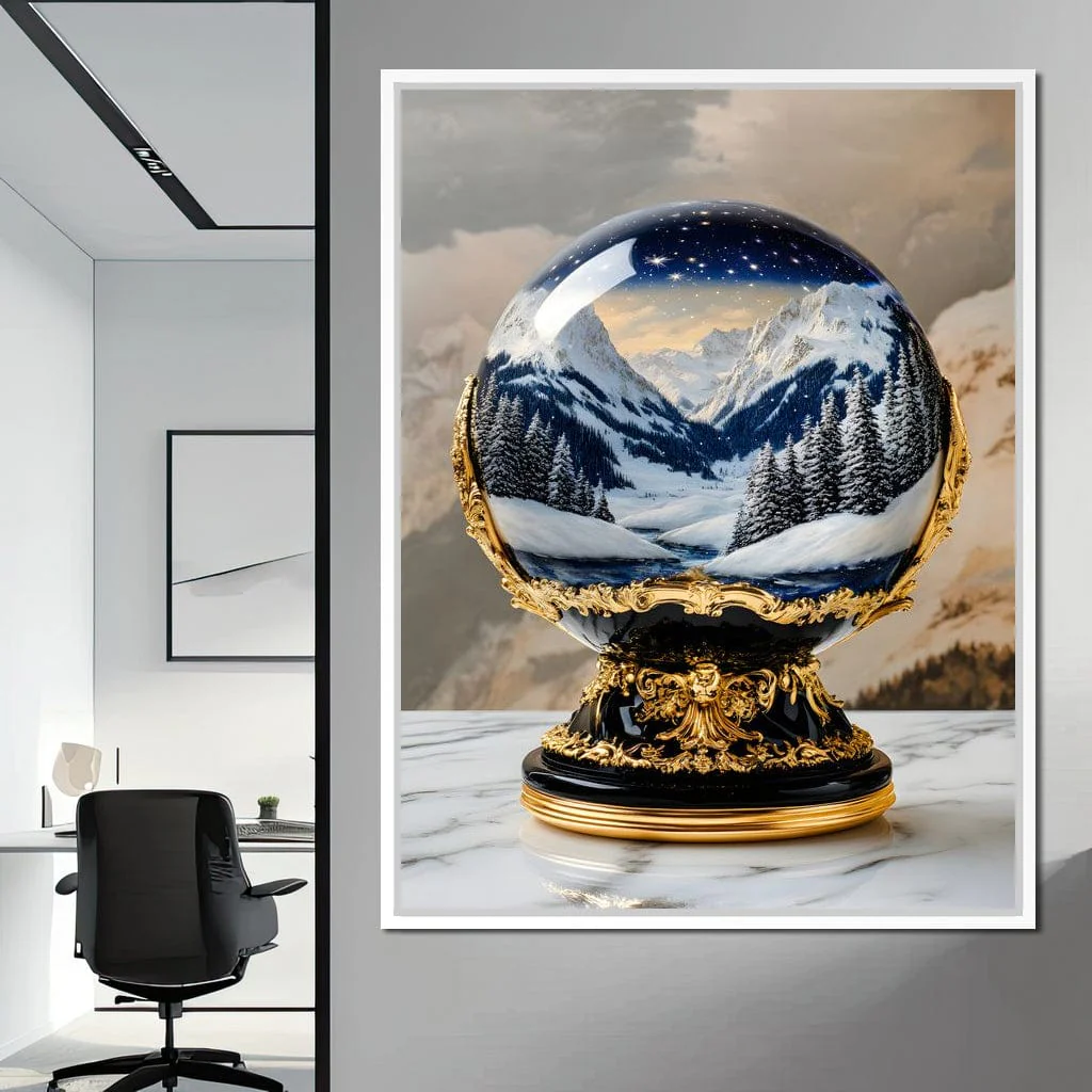 Majestic Alpine Nocturne Winter Globe - Image 10