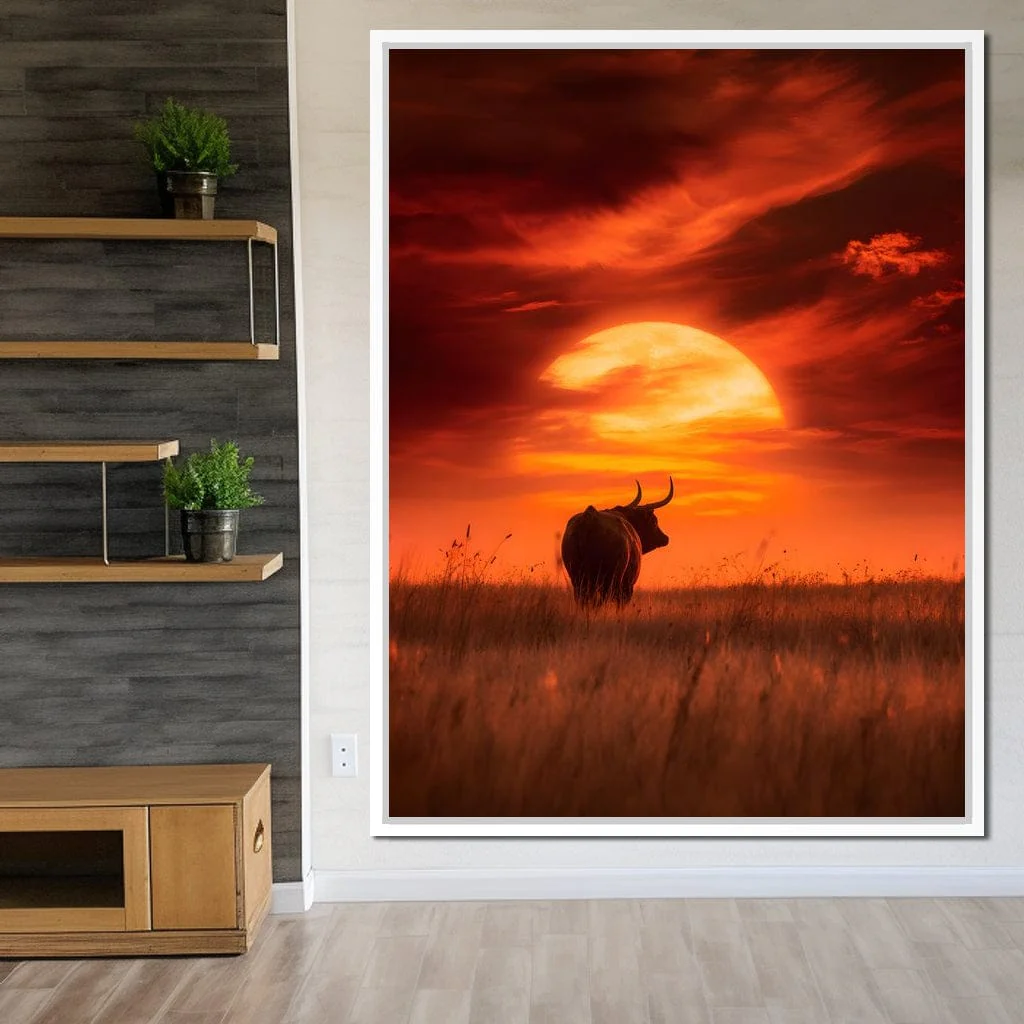 Majestic Bull Sunset Reverie - Image 11