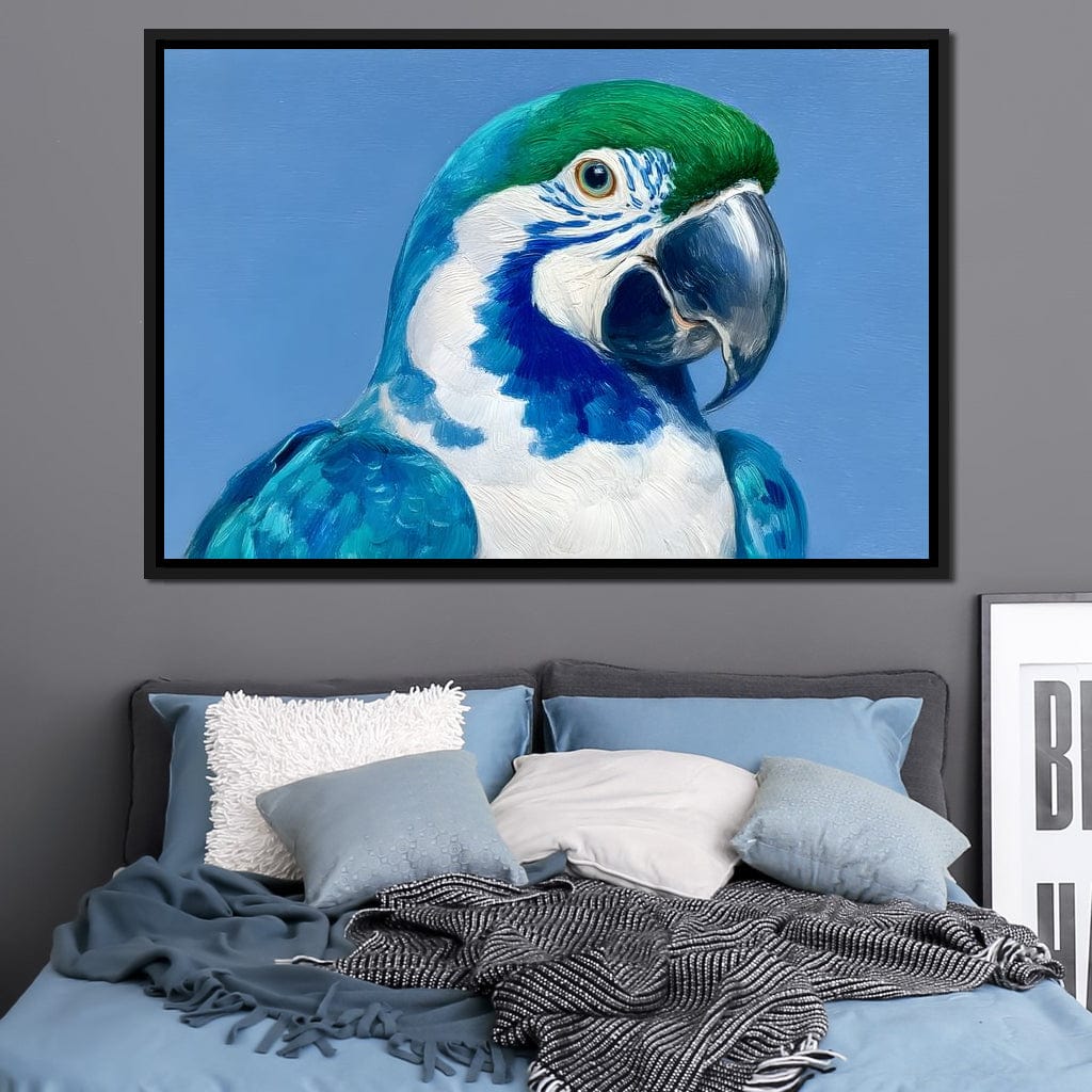Majestic Cyan Parrot Portrait - Image 2