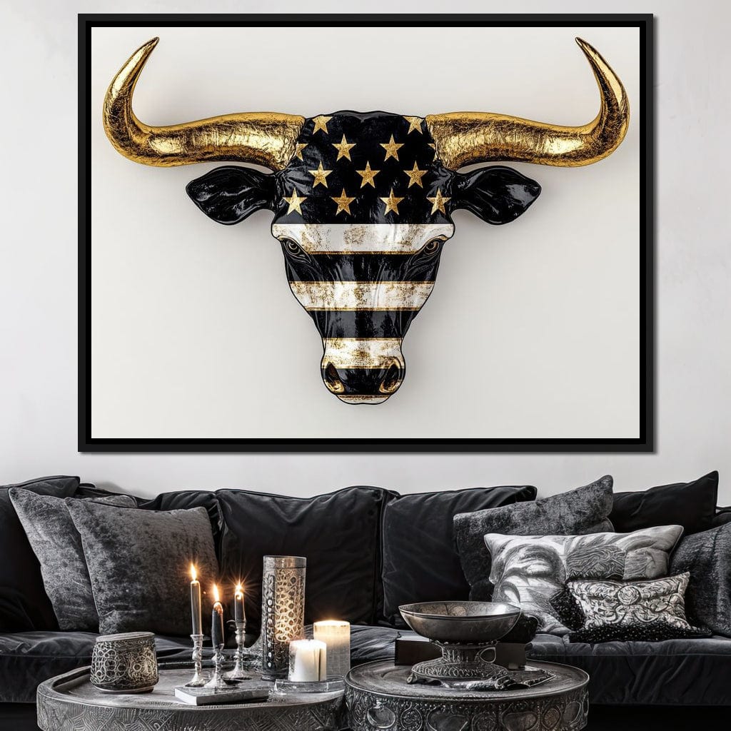 Majestic Gold Horned Bull