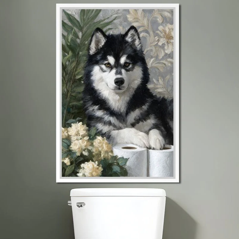 Malamute Bathroom Guardian