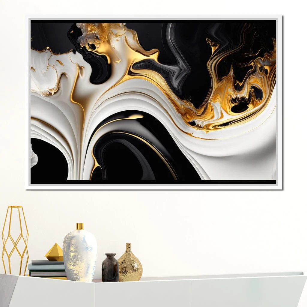 Marble-Lux Collection: Vibrant White & Gold Marble 06 - Image 4