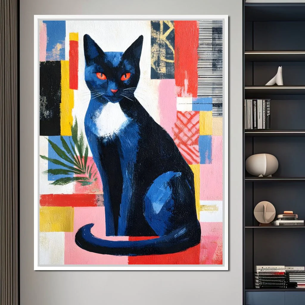 Midnight Feline Neon Collage - Image 10