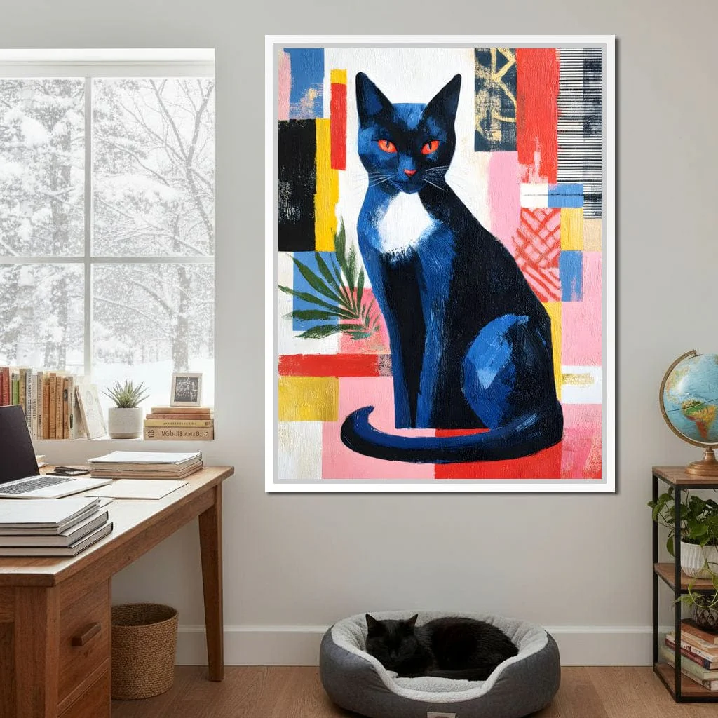 Midnight Feline Neon Collage - Image 12