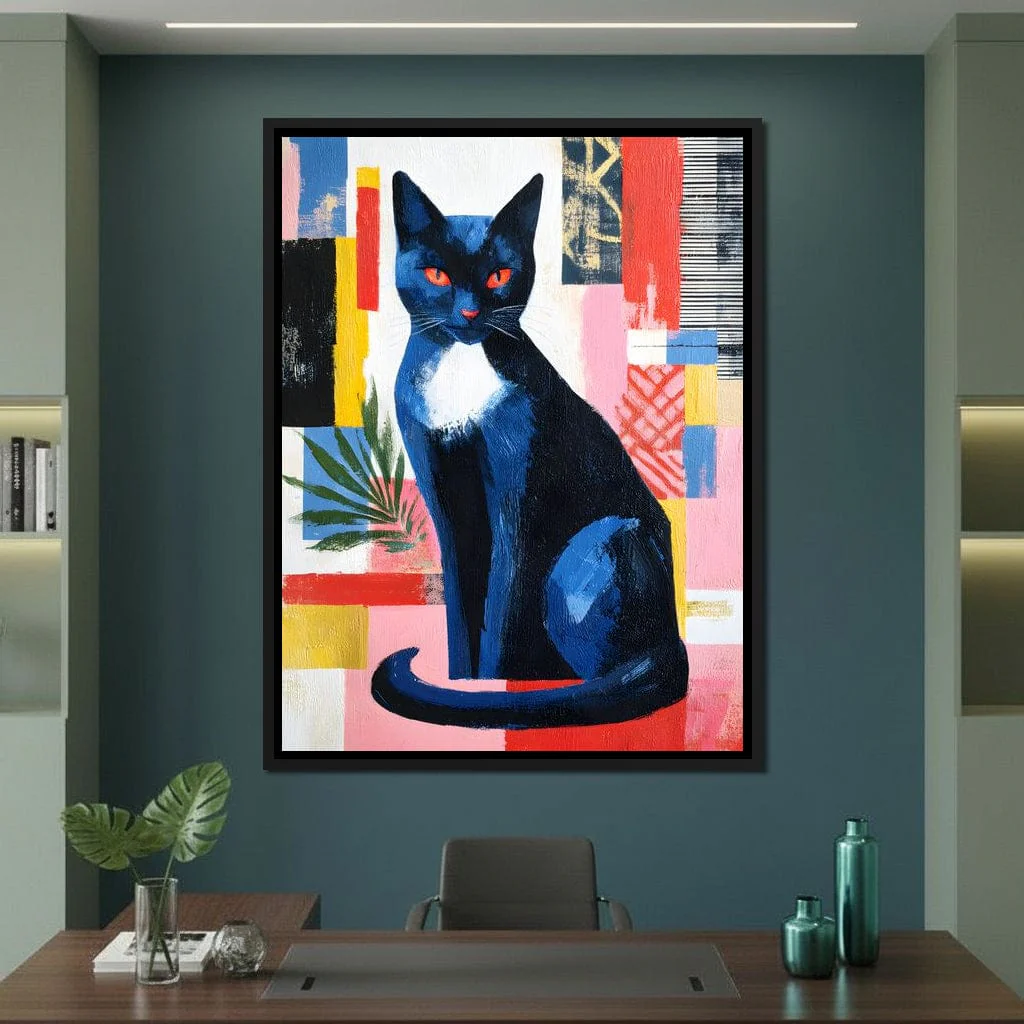 Midnight Feline Neon Collage - Image 9