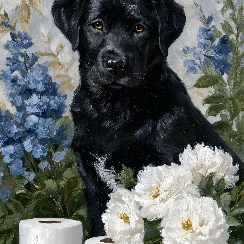 Midnight Pup Among Peony Grace - Image 13