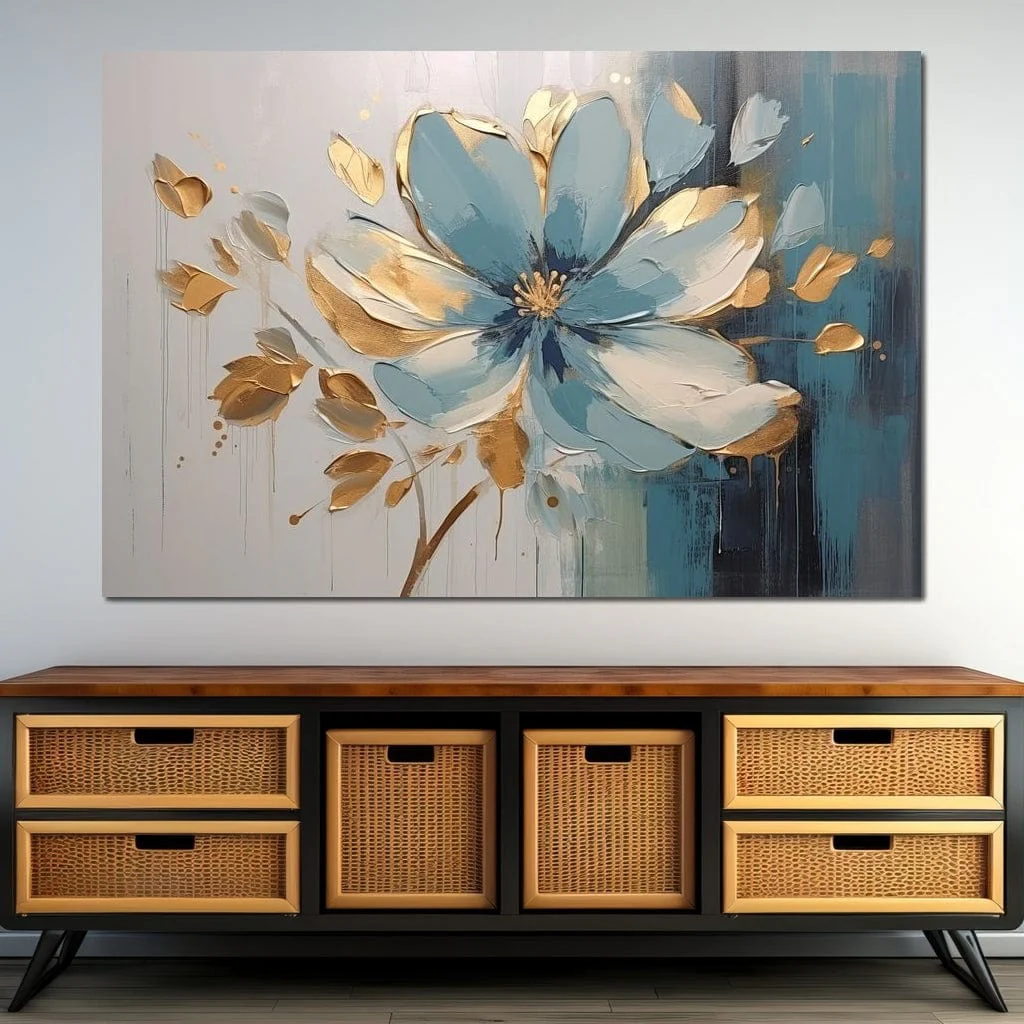 Minimalist Turquoise Gold Flower - Image 11