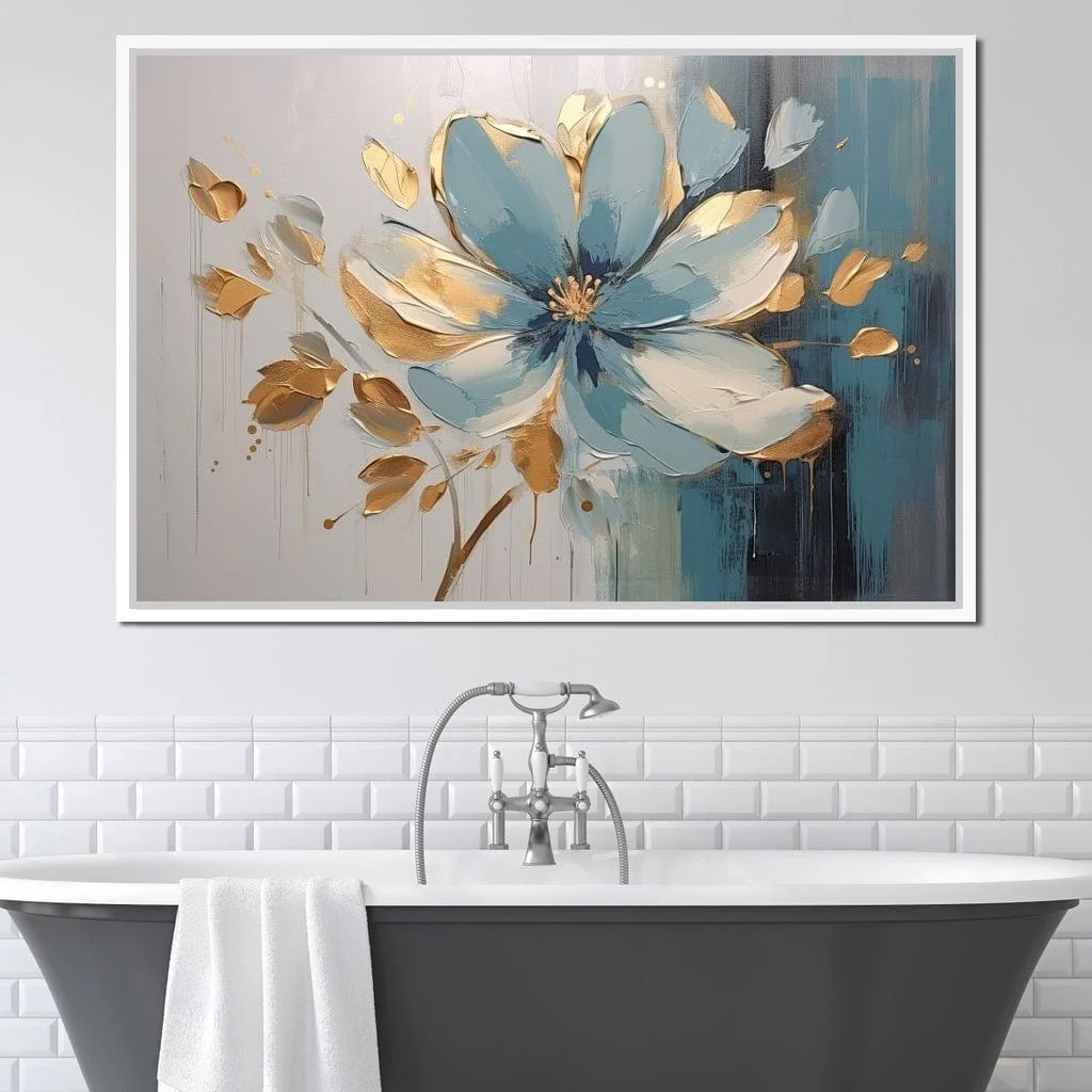 Minimalist Turquoise Gold Flower - Image 7