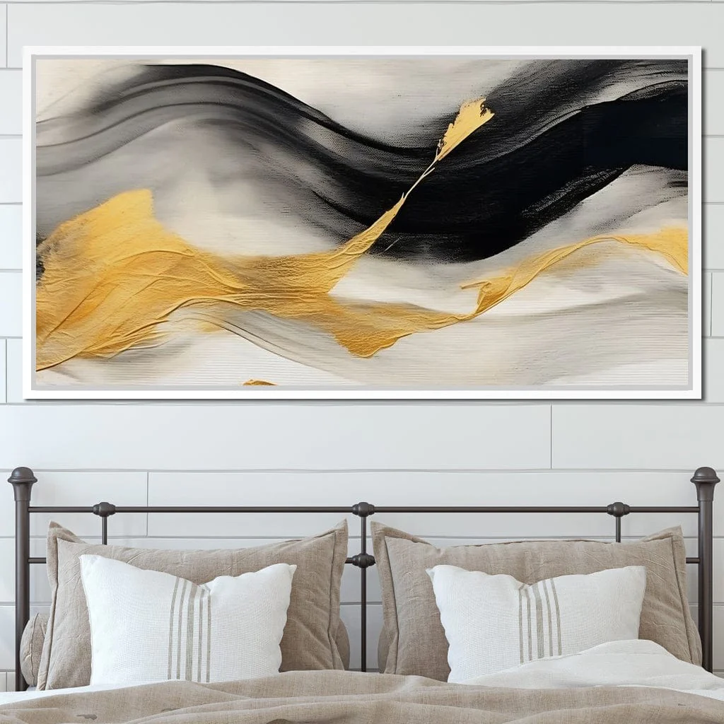 Modern Gold Black Fluid Waves - Image 11