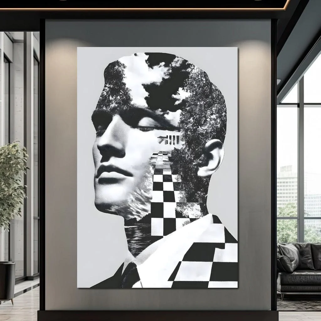 Monochrome Checkerboard Mindscape - Image 11